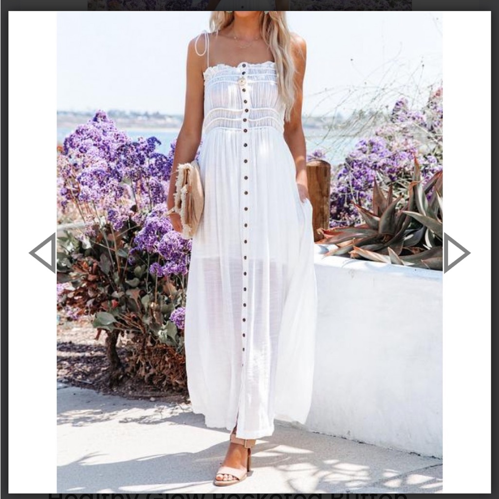Vici Healthy Glow Pocketed Button Down Maxi Dress